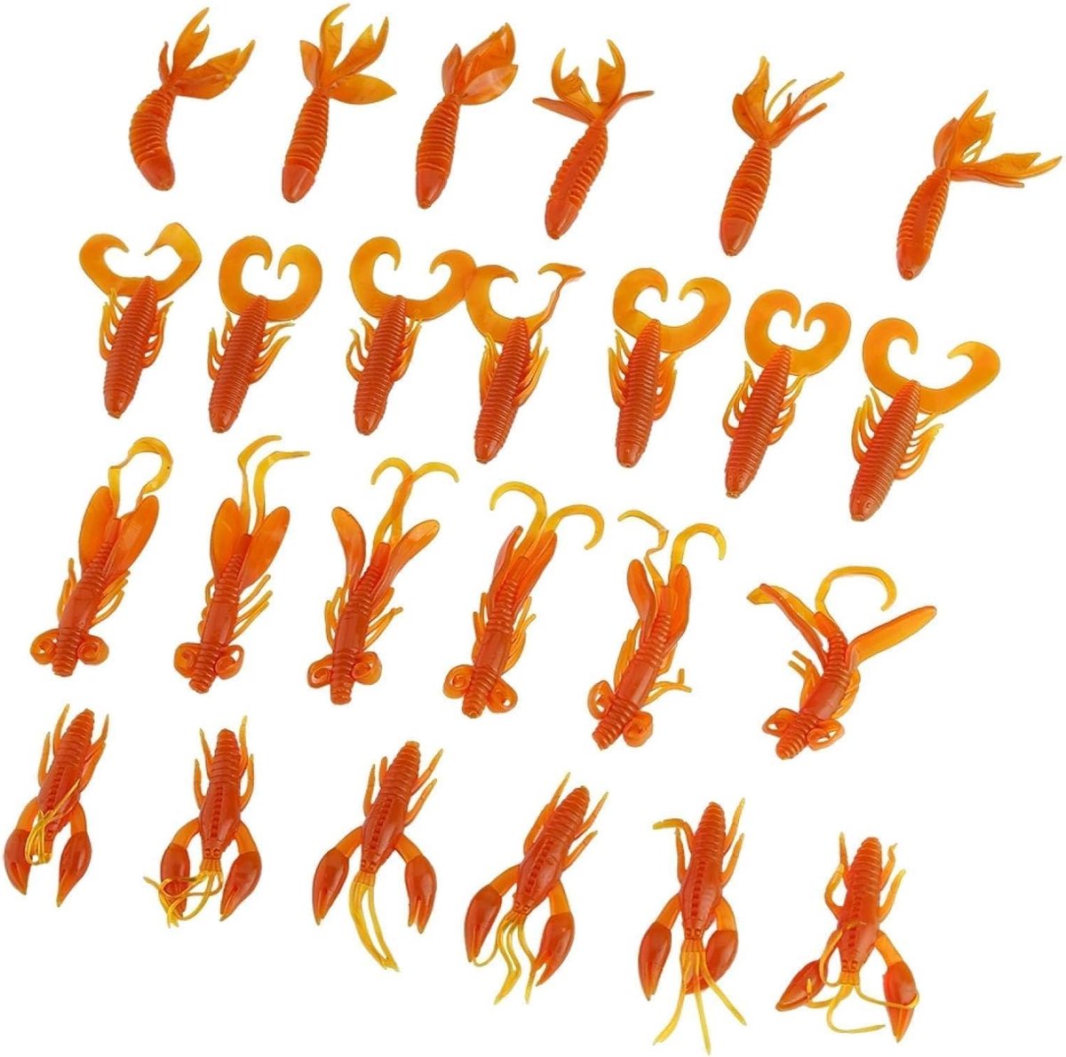 Shrimp visaas 25 stuks - silicone kreeft aas - realistisch en flexibel - verhoog je vangst - SnelShoppen
