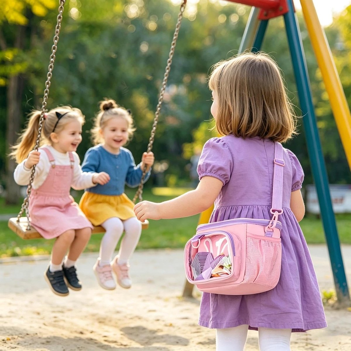 Fietsmand Kinderen - Fietsaccessoire Schoudertas - Opbergen Snacks Drankjes - Waterdicht Oxford Doek - 21x12x19cm - Roze