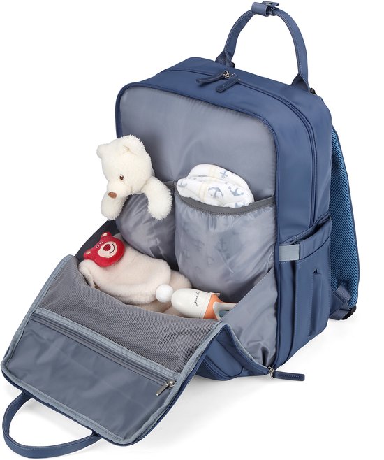 Brisby slijtvaste Luiertas - verzorgingstas - met buggymontage - Nordic Blue van Brisby — afbeelding 2