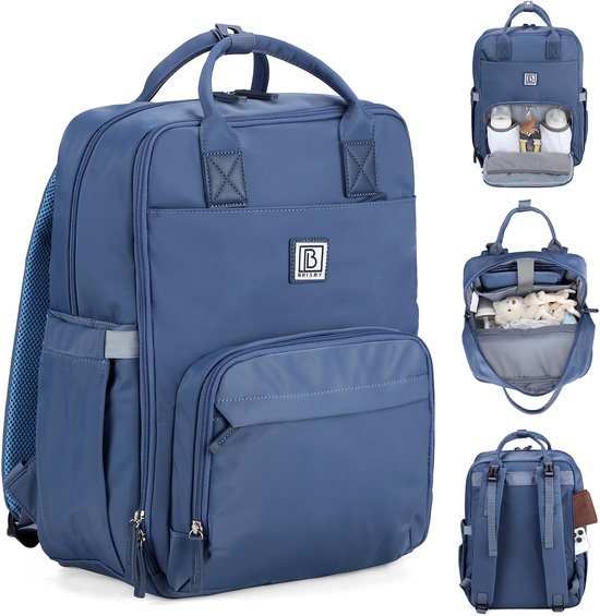 Brisby slijtvaste Luiertas - verzorgingstas - met buggymontage - Nordic Blue van Brisby — afbeelding 3