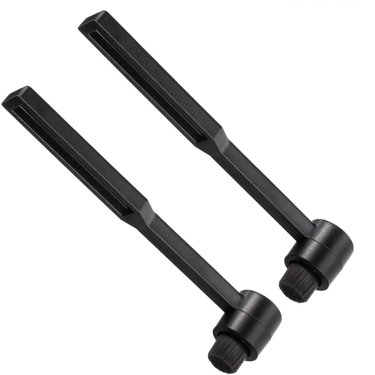 Stylus cleaner borstel - 2 stuks antistatisch - zwart - voor reiniging platenspeler naalden - ShopVlot