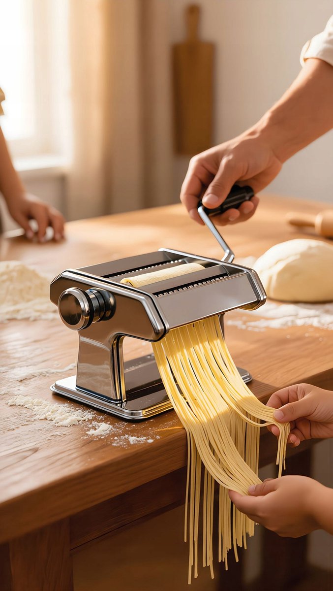 RVS Pastamachine Handmatig - Verse Pasta Maken - Instelbare Dikte van RVS — afbeelding 2