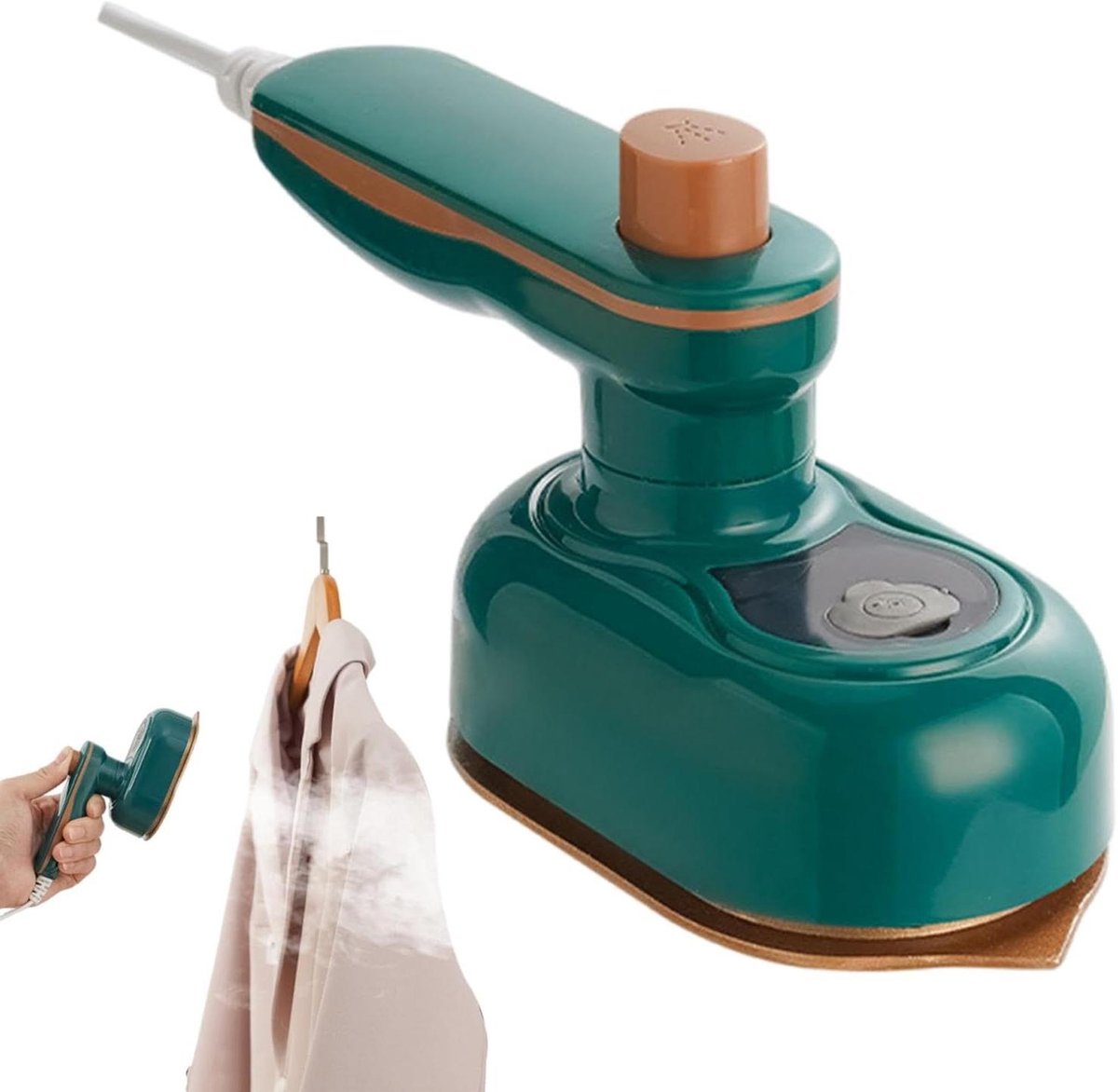 Reisstoomstrijkijzer - Kledingstomer Draagbaar - Kreukvrije Kleding - Geen Strijkplank Nodig - 15 cm - Wit