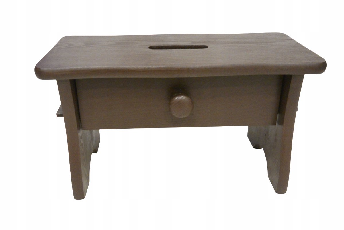 Bruine Houten Pot met Lade - 24 cm Hoog
