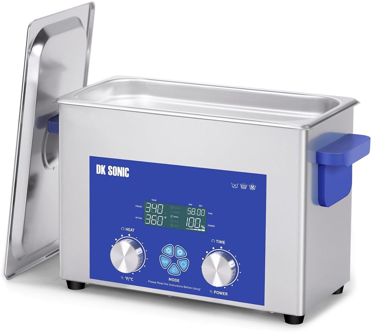 Ultrasoon reiniger 4L 120W - met verwarming en timer - digitaal bedienbaar - perfect voor sieraden en brillen - ShopVlot