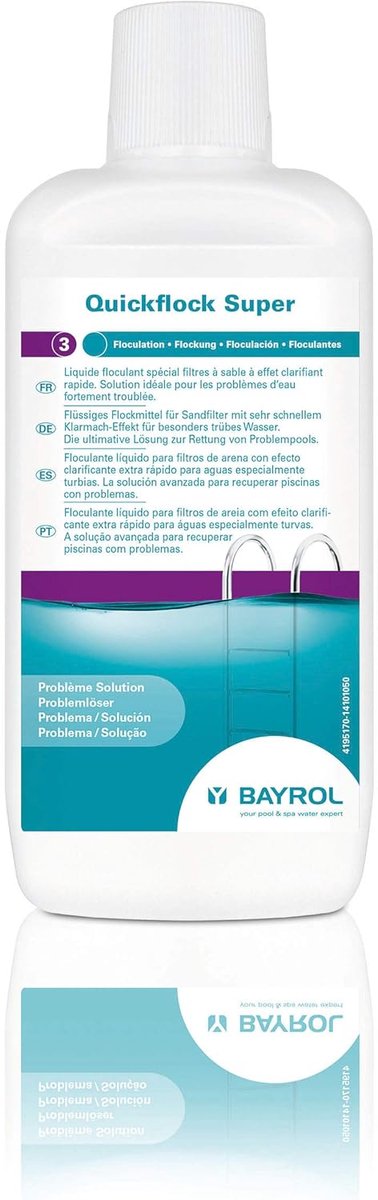 Zwembad waterverhelderaar - Vloeibaar - Zeer snel helder effect - Voor troebel zwembadwater - ShopVlot