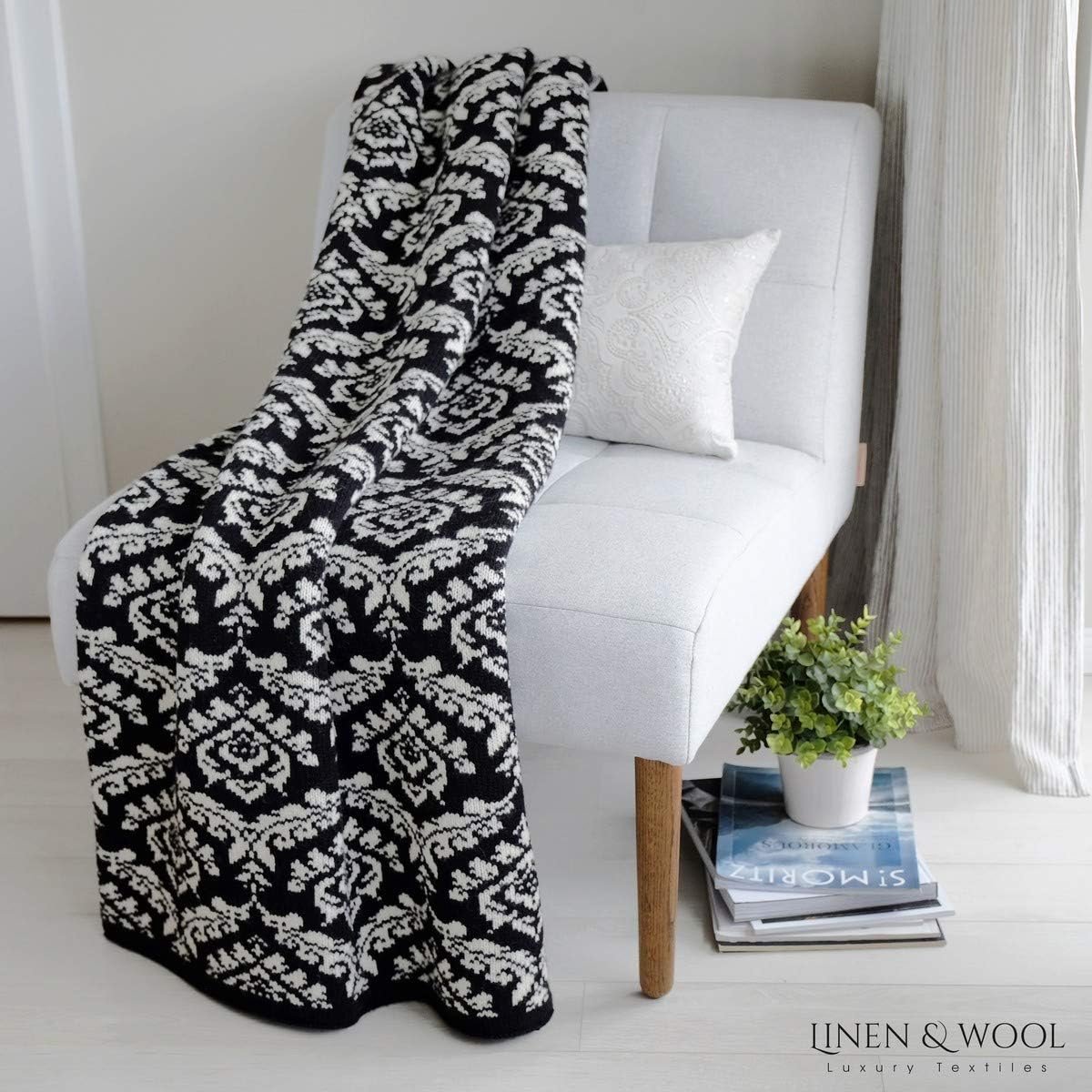 Wollen Dekbed Caressa 135 x 180 cm - Jacquard Patroon - 100% Nieuw-Zeelandse Wol - Cuddly Plaid voor Bank - ShopVlot