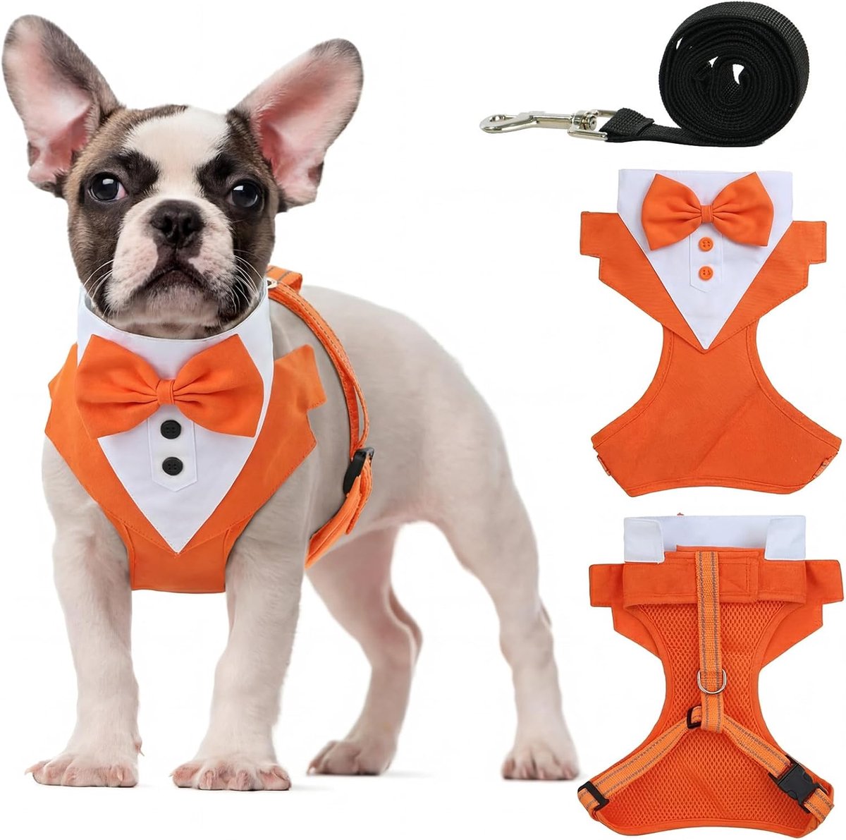 Hondentuigje Tuxedo - Ademend mesh - Met strikje - Perfect voor bruiloften - ShopVlot