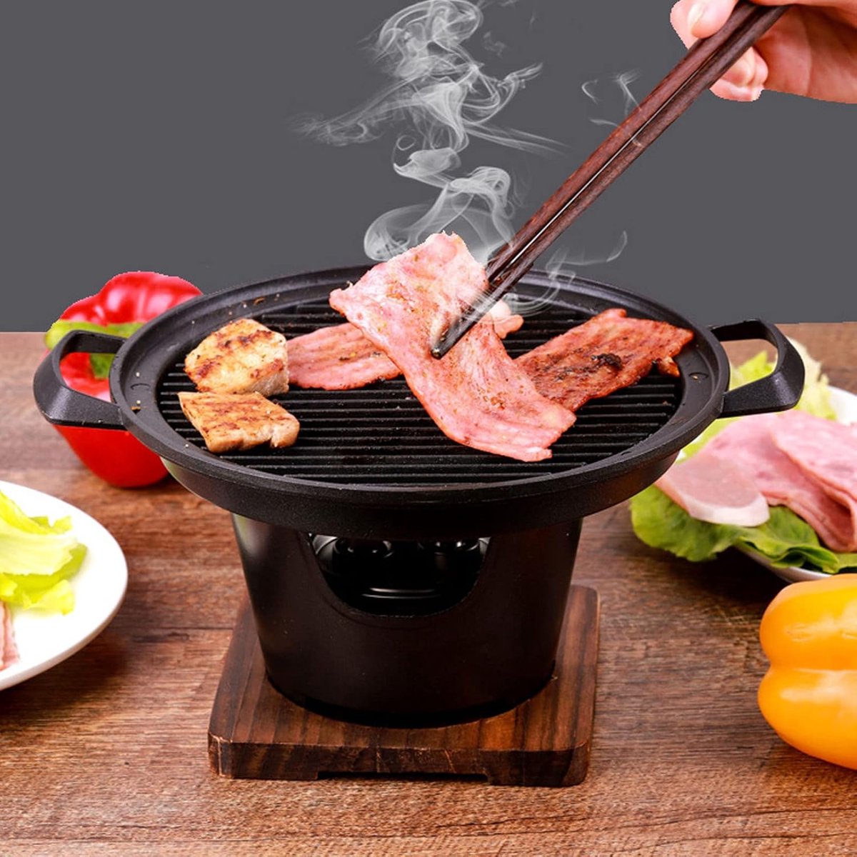 Mini Barbecue - Portable en rookvrij - Voor binnen en buiten - Ideaal voor camping en picknick - ShopVlot