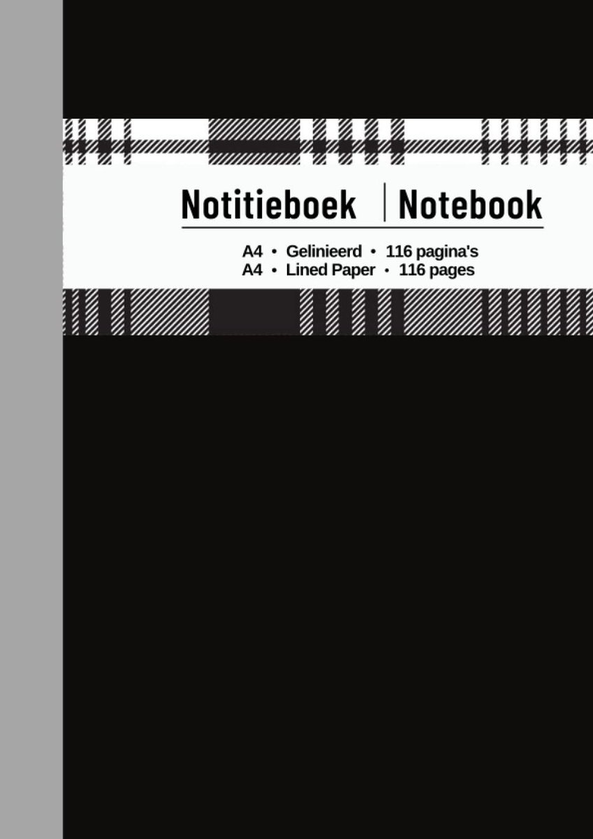 Notitieboek gelinieerd A4 - 116 pagina’s zwart - ideaal voor school en kantoor - ShopVlot