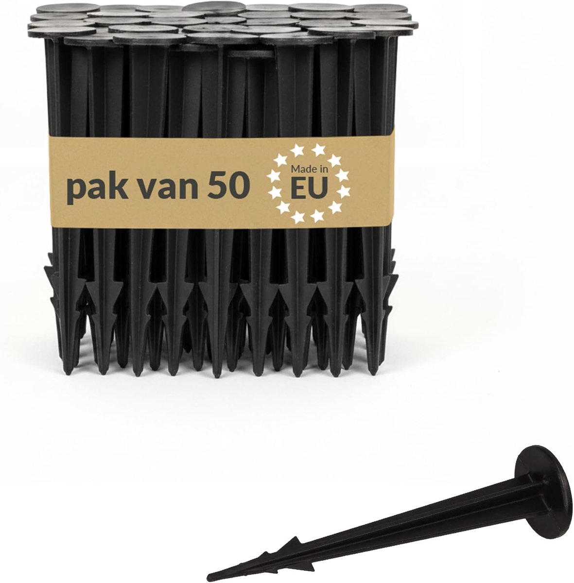 Grondankers 50 x 25 mm - Kunststof - UV-bestendig - Bevestiging voor onkruiddoek en tuindoek - ShopVlot