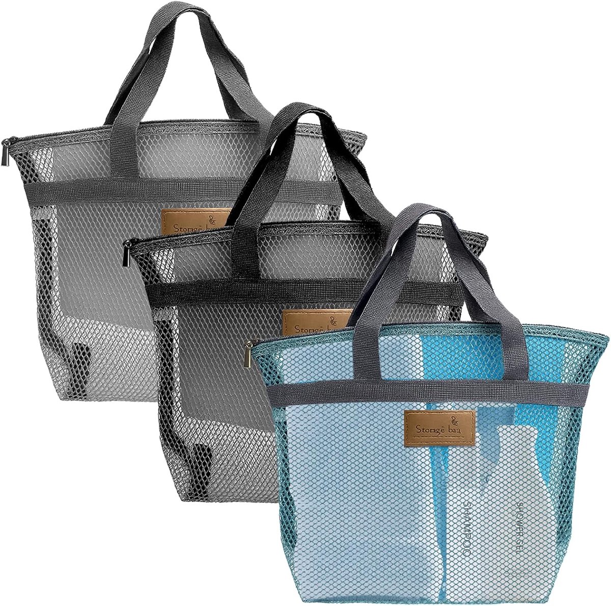 Campingdouchezakken 3 Stuks - Ruime Strandtas - Vouwbare Douchezak - Perfect voor Kamperen - ShopVlot