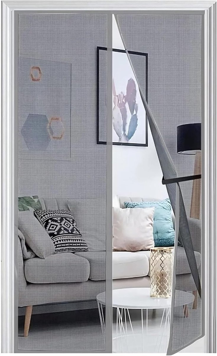Vliegenscherm balkon deur 60 x 190 cm - versterkt - magnetisch - insectenbescherming - ShopVlot