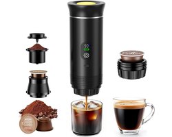 Mini-koffiezetapparaat 3-in-1 - Draagbaar zwart - Milieuvriendelijk materiaal - Geniet overal van espresso - ShopVlot
