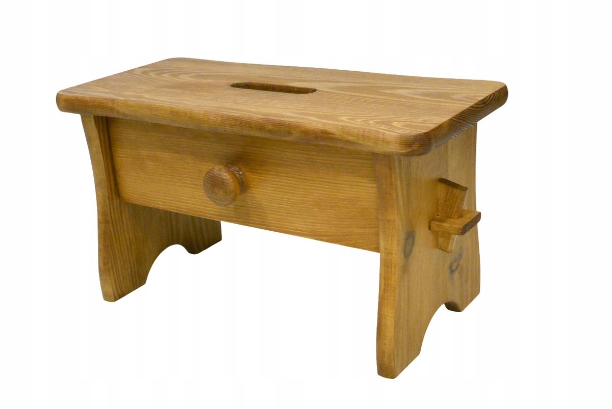 Houten pot met bakje, beitskleur olm, 24 cm hoog