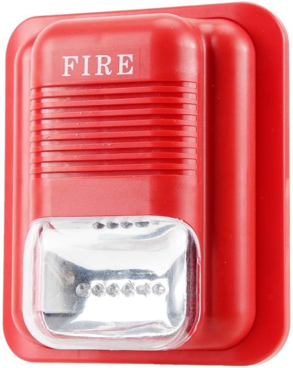 Brandalarm systeem DC12V/24V - Geluid en licht alarm - Drie verschillende tonen - Veiligheidsalarm voor branddetectie - ShopVlot