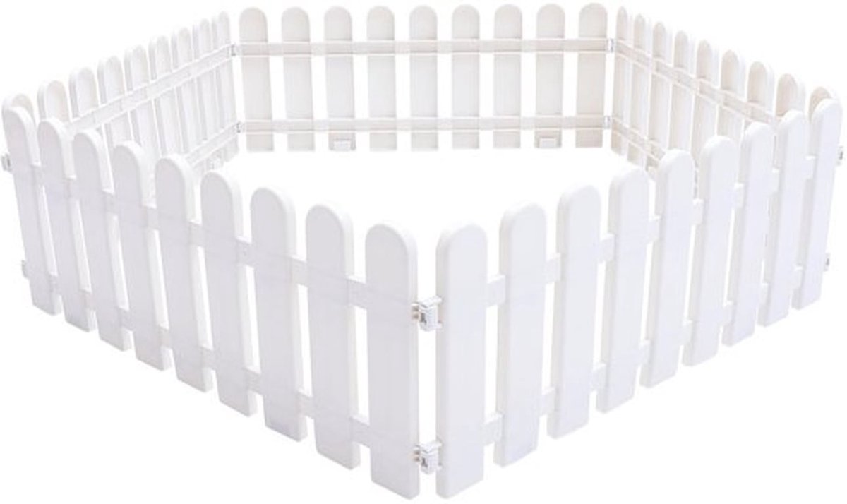 5 stuks witte plastic rand, tuinhek, decoratieve hekken, tuinhekken, rand, gazon, bloembedden, plantenranden voor