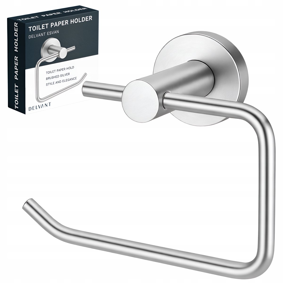 Merkloos Merkloze Zilverkleurige Metalen Toiletrolhouder - Elegant & Praktisch