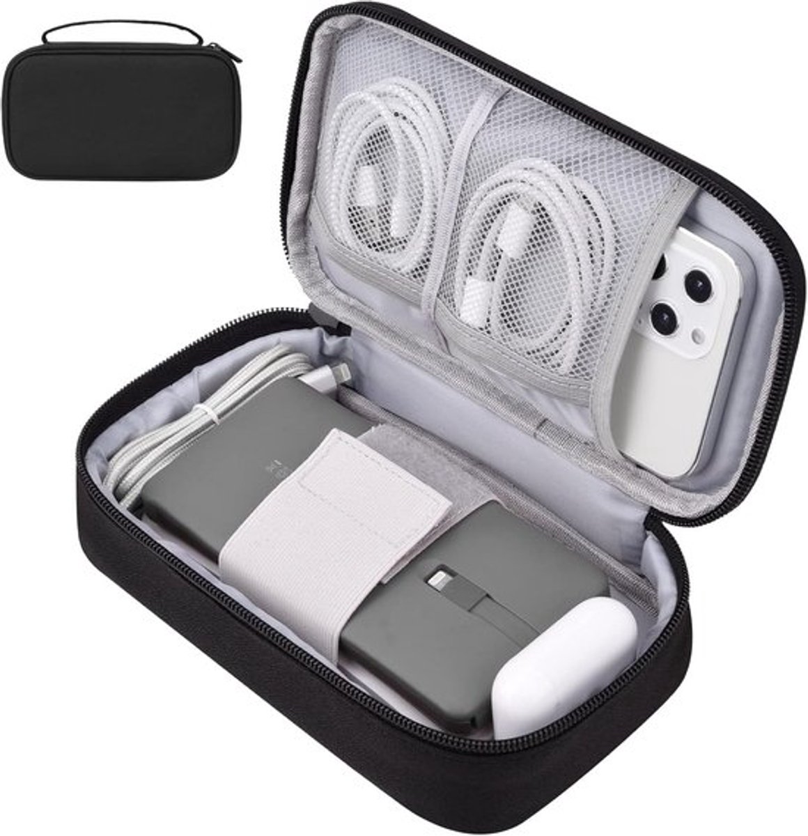 Opbergtassen - Reistassen - Enkelelaag waterdichte elektronische accessoires - Tas voor elektronische accessoires -Opbergtas voor datakabels - Luxe Organizer Voor Kabels En Accessoires -opbergtassen - Digitale accessoires- zwart- 1stuk