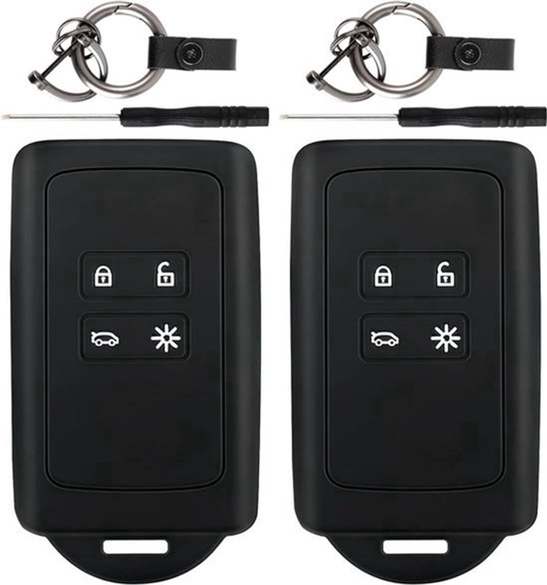 Autosleutelhoes Set van 2 - Compatibel met Sleutelhanger - Siliconen Hoes - Krasbestendig en Waterdicht - Beschermende Afdekking voor Clio Espace 5 Master Bus Talisman