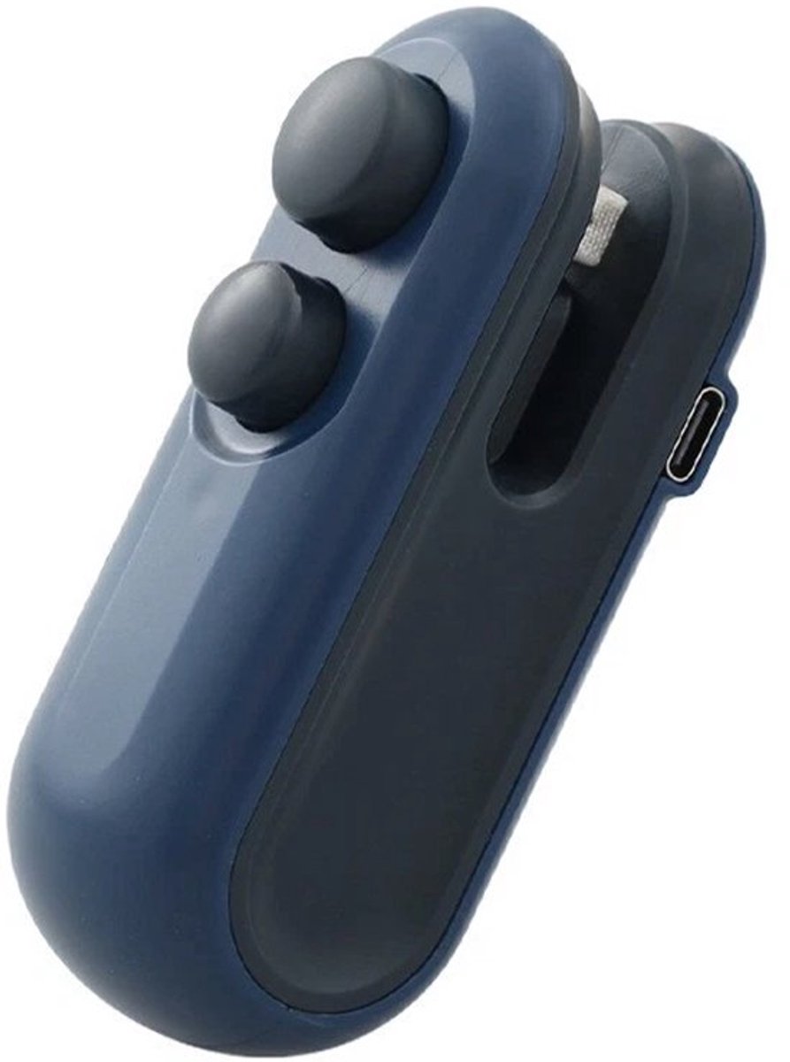 Mini automatische warmteverzegelingsmachine, oplaadbare machine voor het sealen van snackzakjes - blauw