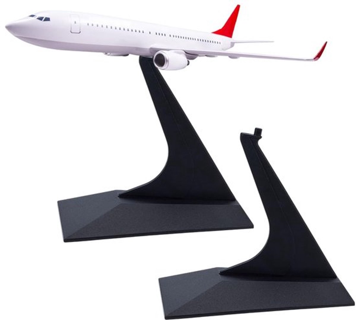 2 Display-set voor Vliegtuigmodellen (Zonder Vliegtuigen) Vliegtuig Display Beugel 7.95X5.95X7.25cm Zwart Plastic Vliegtuighouder voor Vliegtuigmodellen 1: 400 Bouwstenen