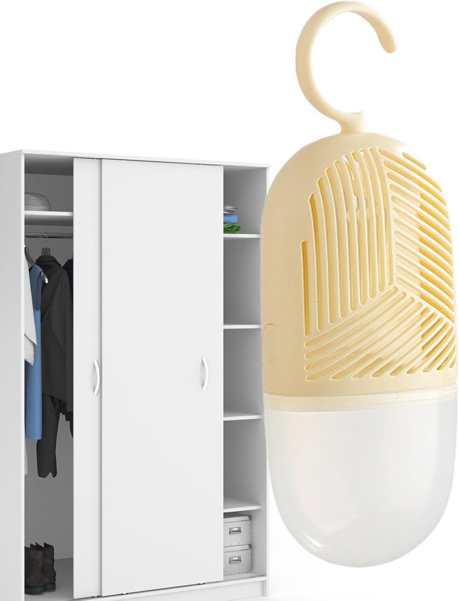 Kledingkast Ontvochtiger - Luchtontvochtiger Zakken - Kast Droog Houden - Vervangbaar Absorptiemiddel - 22 x 8.5 cm - Geel
