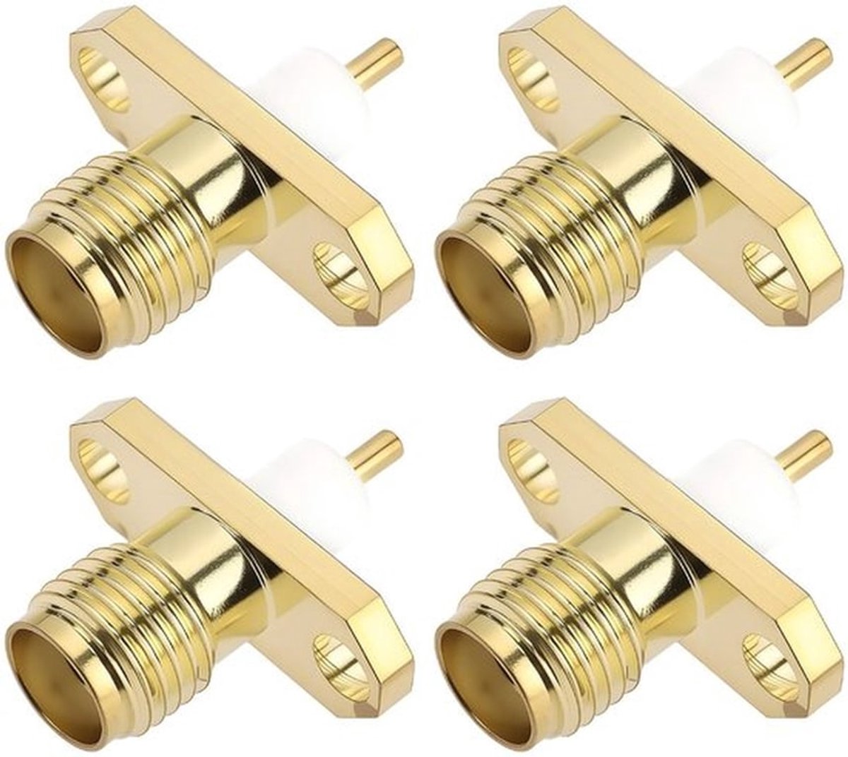 stuks SMA-paneelaansluiting SMA-KFD4 2-gats RF-coaxiale connector voor antenne-uitzendingen en radio 12,7 x 2,6 x 4,2 mm 50 Ohm