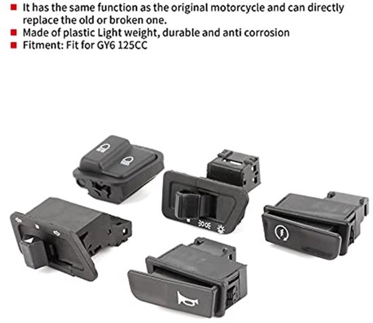 Motorcycle Start Button, Schakelaar Vervangt Craft Circuit Breaker Starter Ontstekingssleutel Koplampknop voor ATV voor Alle 12V Motorfietsen