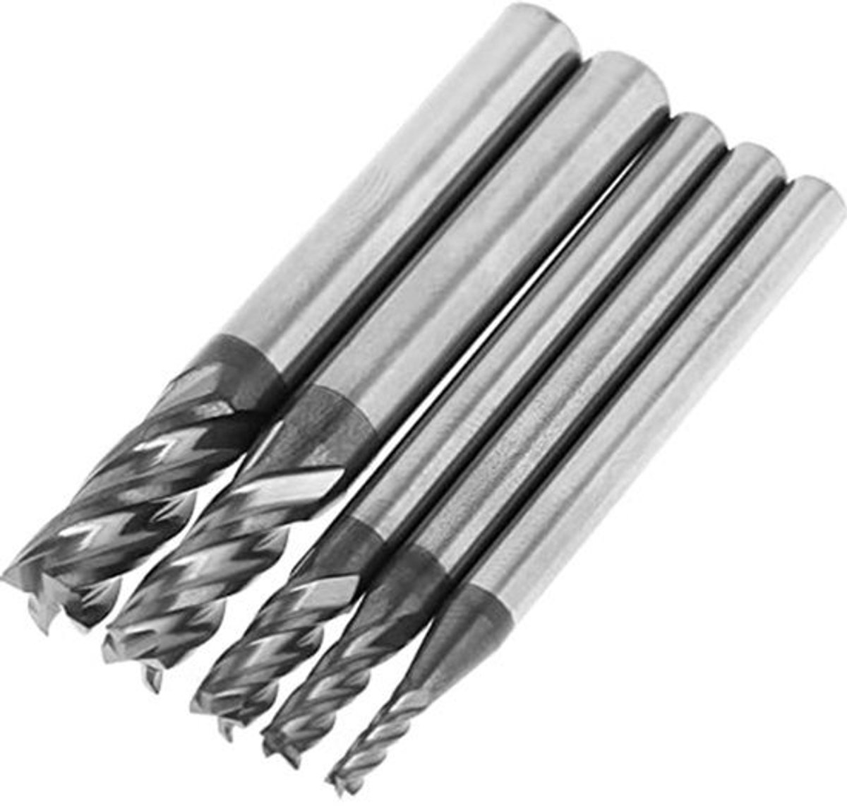 5-delige freesgereedschapset - Hardmetalen snijgereedschap - Vierkante shank - Tijger effectief afval verwijderen