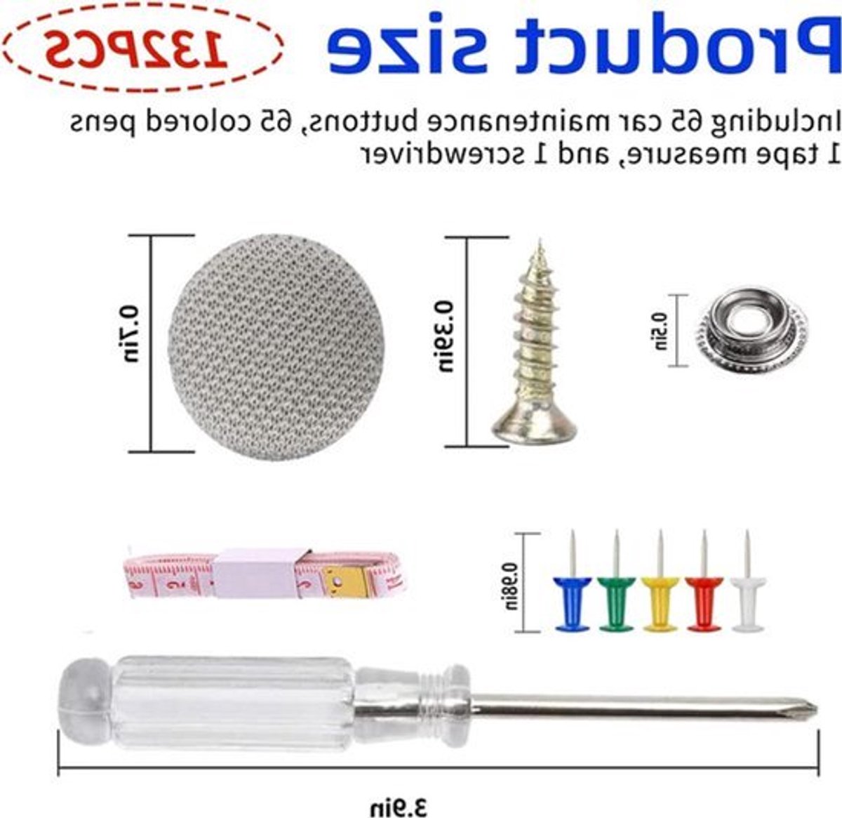 Stuks Auto Dakhemel Reparatie Klinknagels Set Universele Auto Dakhemel Klinknagels Met Liniaal Schroevendraaier Positioneerstift voor de Reparatie van Autodakhemel Geschikt voor Alle Auto - 132 stuks
