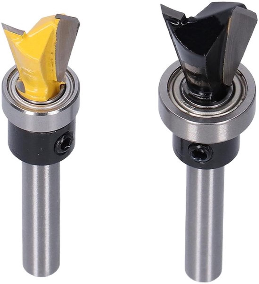 Set van 2 dovetail snijpunten met 1/4 inch snijdiameter en 1/2 inch en 5/8 inch afmetingen voor nauwkeurig houtbewerken