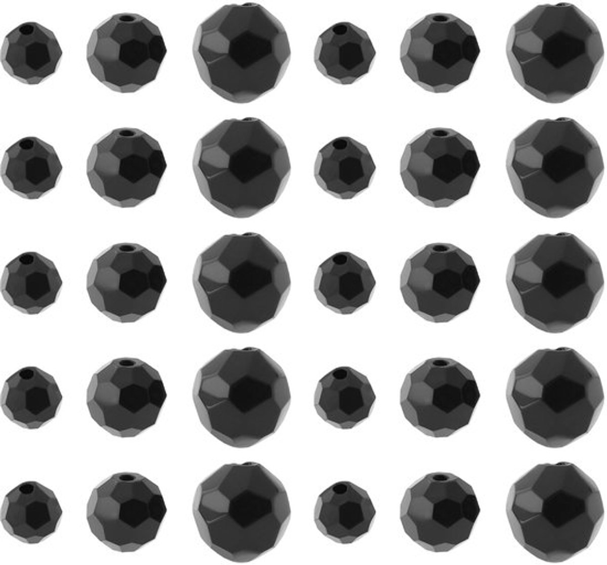 30 stuks plastic ronde visglazen kralen geschikt voor Texas Carolina rig geschikt voor visuitrusting aas zwart (6mm+8mm+10mm)
