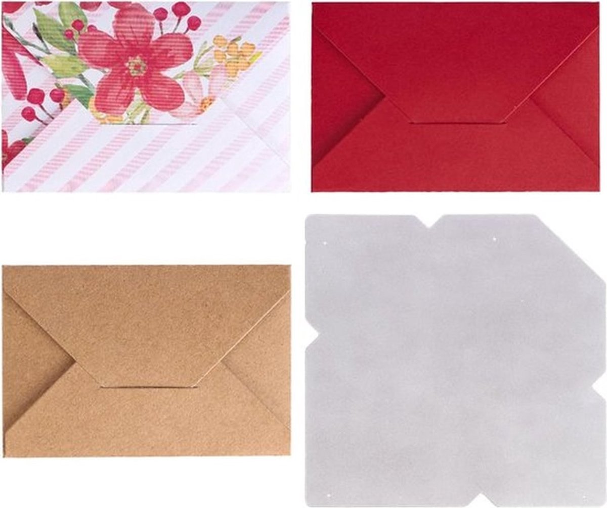 Envelopvormige metalen stanssjabloon voor DIY geschenkverpakking, ideaal voor kerst en verjaardag, 1 stuk voor creatieve knutselprojecten