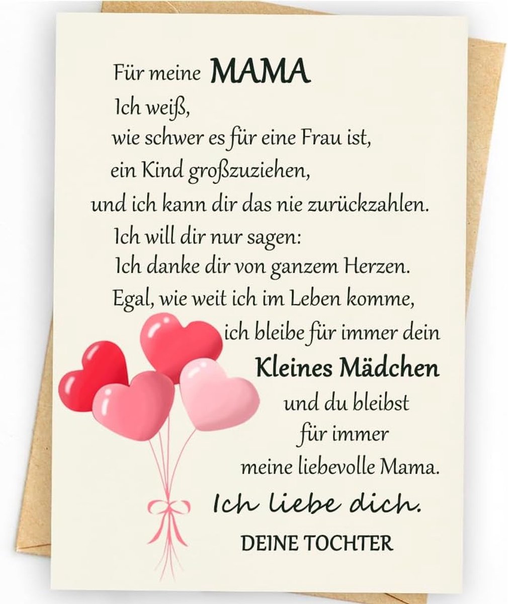 Verjaardagskaart voor mama 10x15 cm - premium karton - lege binnenkant - persoonlijk cadeau - ShopVlot