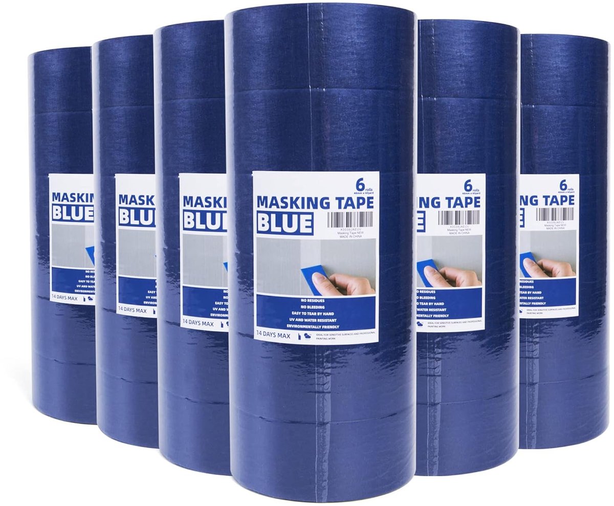 Maskingtape 36mm x 60 yard - UV-bestendig - Voor spuitverf en decoratie - 48 rollen - ShopVlot
