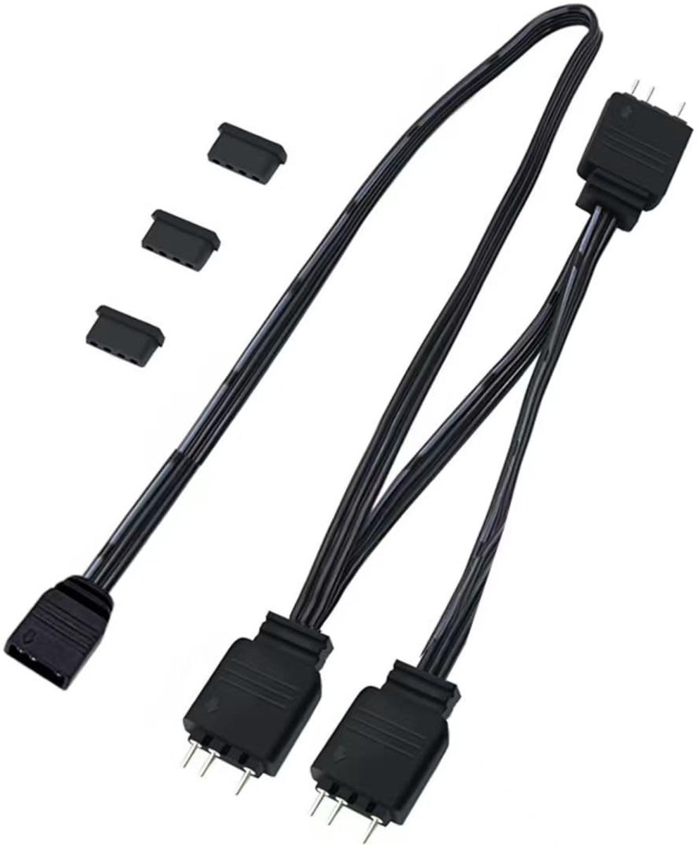 ARGB verlengkabel 4 pin naar 3 pin - 1 bus naar 3 mannelijke stekkers - adresserende RGB sync adapter - ShopVlot