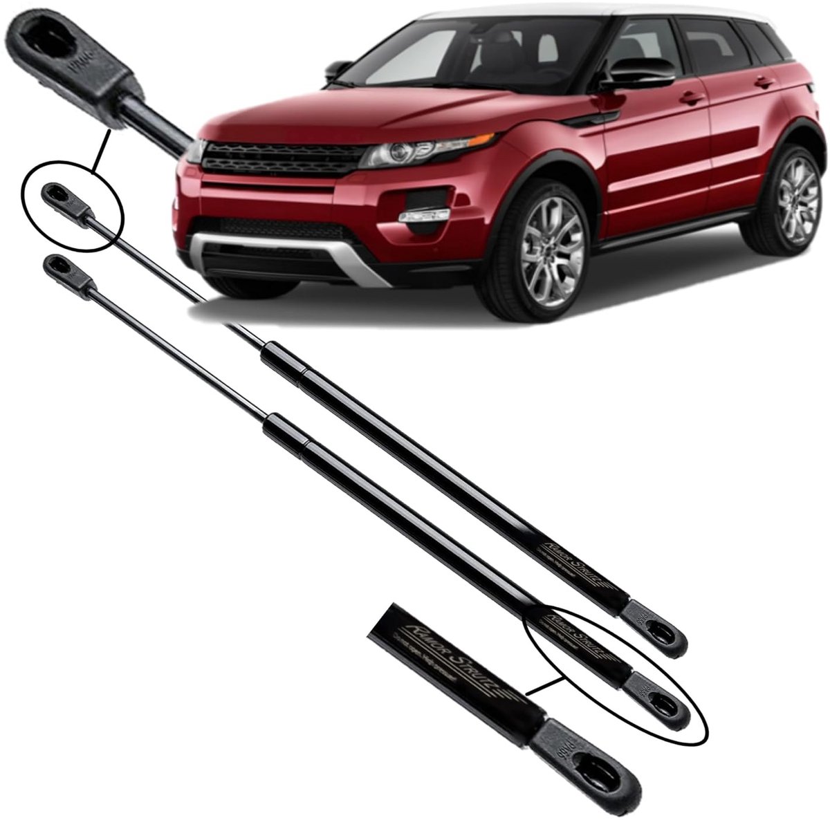 Gasveer achterklep 2x 630 mm - vervangingsset voor Range Rover Evoque L538 - 480N kracht - eenvoudige installatie - ShopVlot