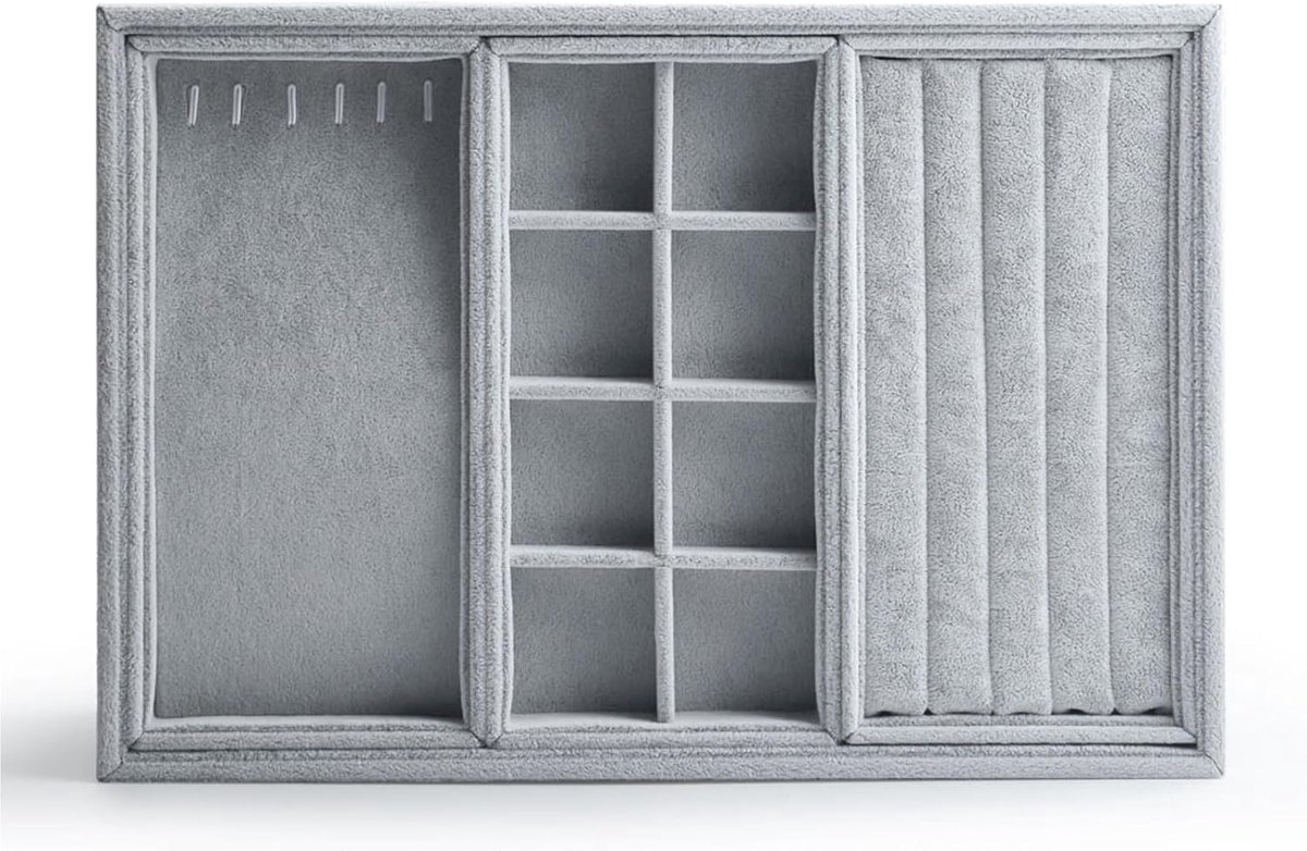 Sieradenbox met lade - stapelbaar - fluweel - beschermt uw sieraden - ShopVlot