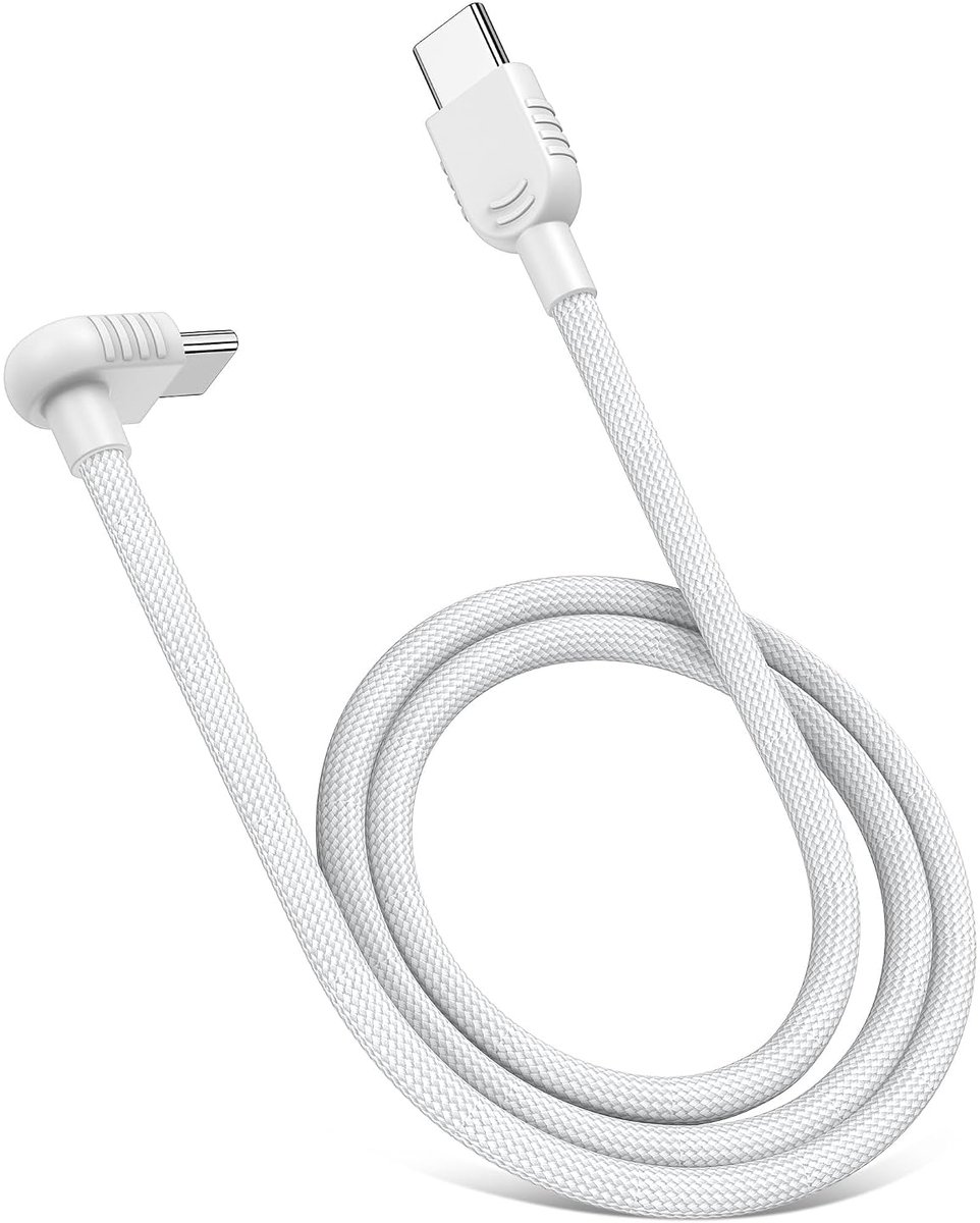 USB C naar USB C kabel 1 m - 90 graden hoek - 60W snellaadkabel - ideaal voor gebruik in de auto - ShopVlot