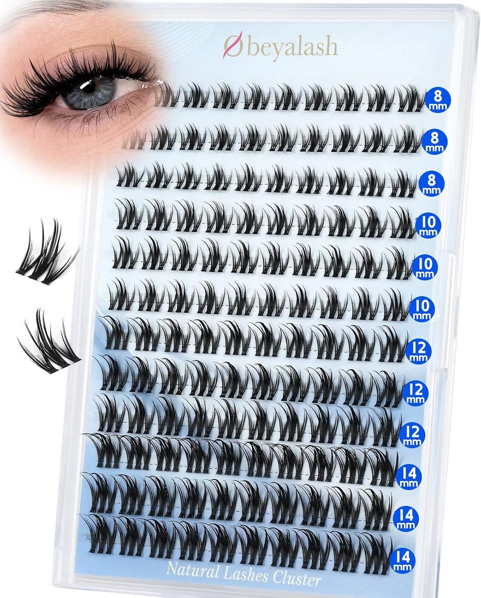 Valse Wimpers Clusters 120pcs 8-14mm C Krul - Wispy Onzichtbare Band - Natuurlijke Look voor Beginners - ShopVlot