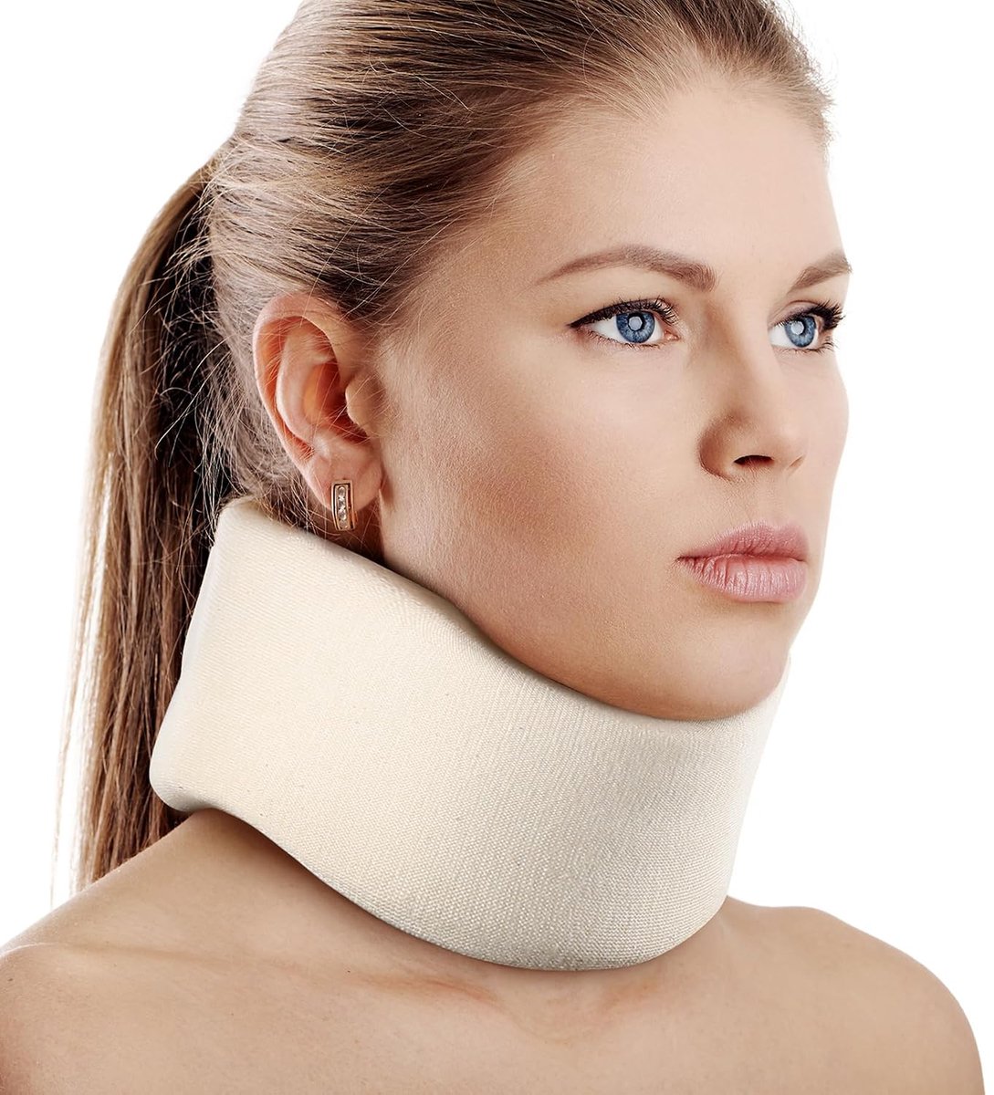 Neck Support Kraag L - Verstelbare Neksteun - Zacht Schuim - Vermindert Nekpijn en Druk op de Wervelkolom - ShopVlot