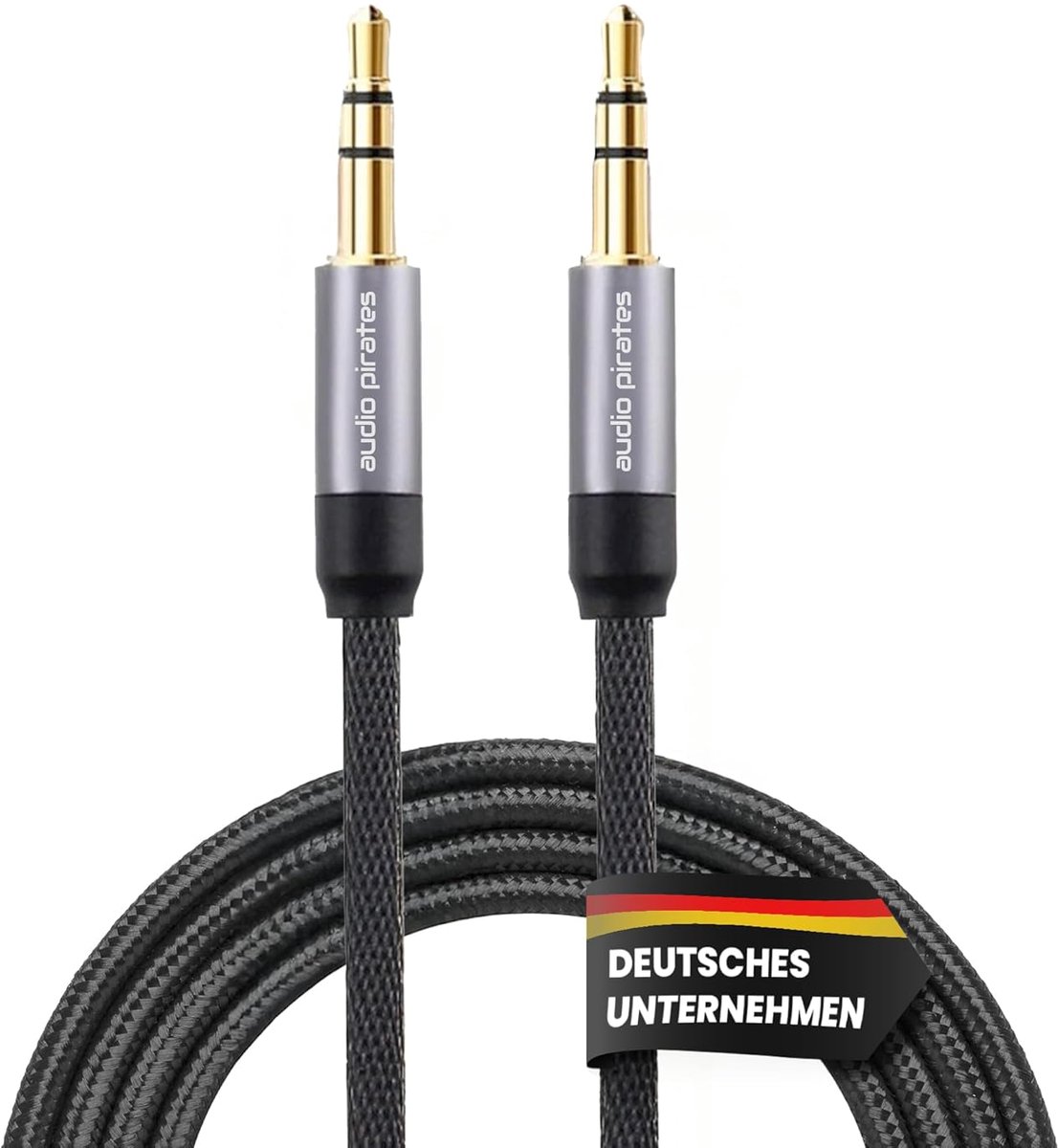 AUX-kabel 3,5mm - nylon gevlochten - 24-karaats vergulde contacten - ideaal voor hoofdtelefoons - ShopVlot