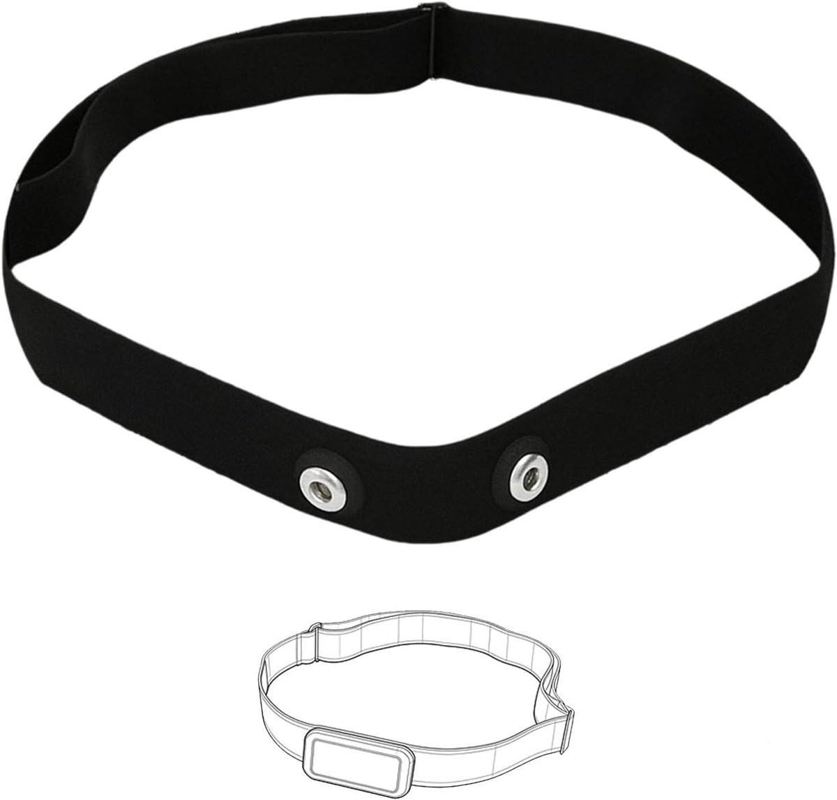 Hartslagband vervangingsriem - verstelbaar 70cm tot 105cm - zachte strap - optimaal comfort bij cardio-training - ShopVlot