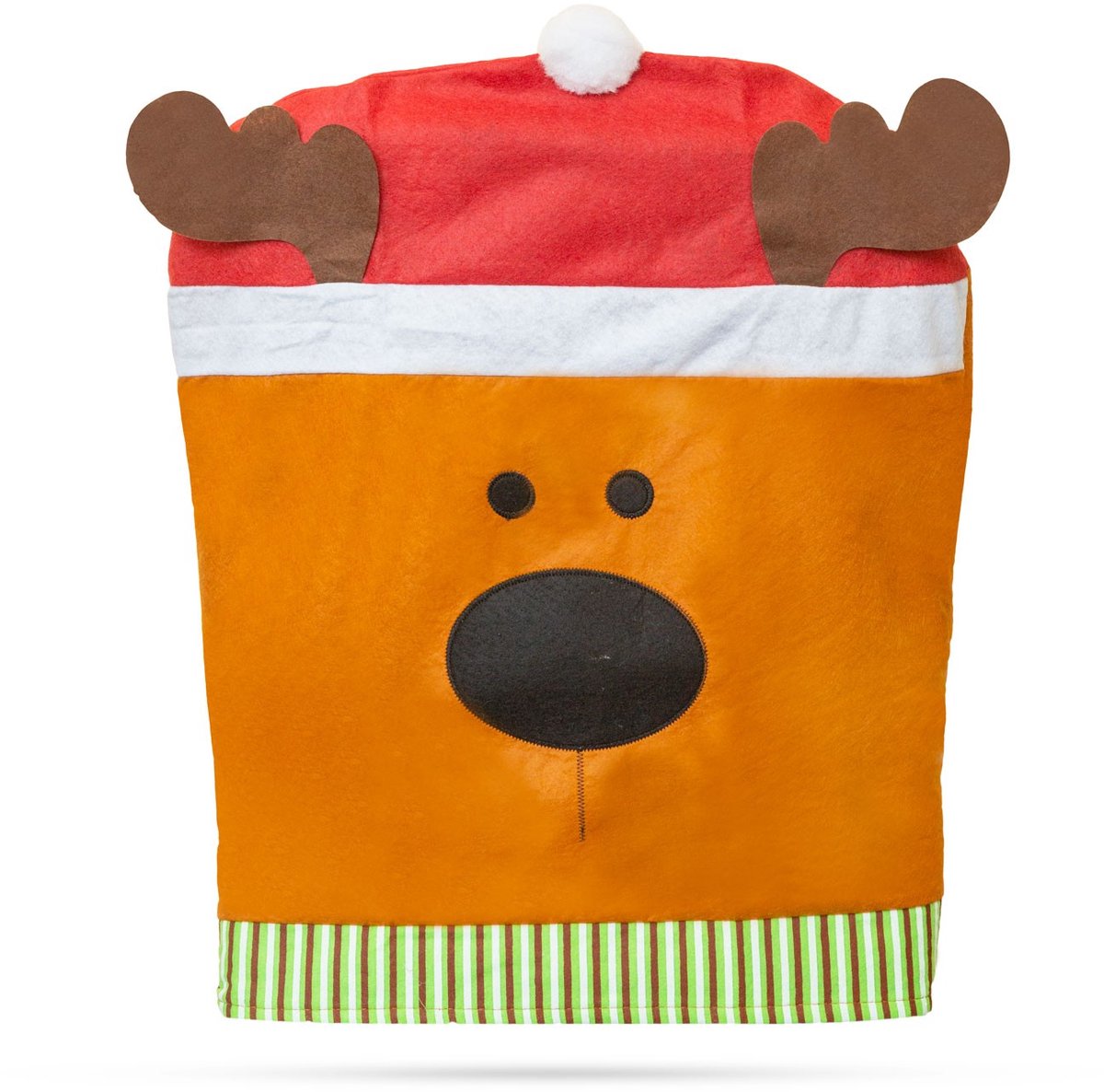 Kerststoelhoes met reliëf - rendiermotief - feestelijke stoelversiering 47x60 cm 1 stuks [55926B]