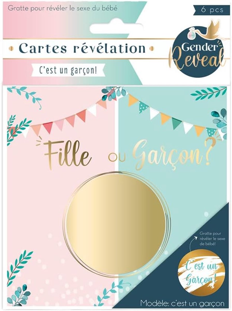 Scratch kaarten voor onthulling - 6 stuks - C'est un Boy - Perfect voor gender reveal - ShopVlot
