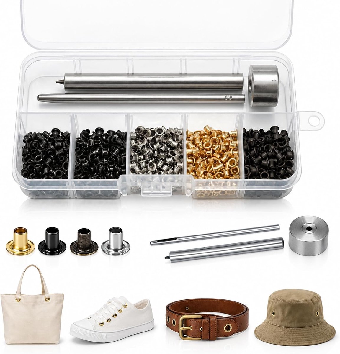 Oogjesset 800 messing 2 mm - metalen ogen - roestbestendig - ideaal voor schoenen en tassen - ShopVlot