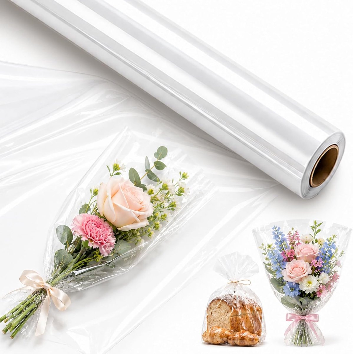Cellofaanpapier 43 cm x 30 m - transparant - waterdicht en scheurvast - perfect voor geschenken - ShopVlot