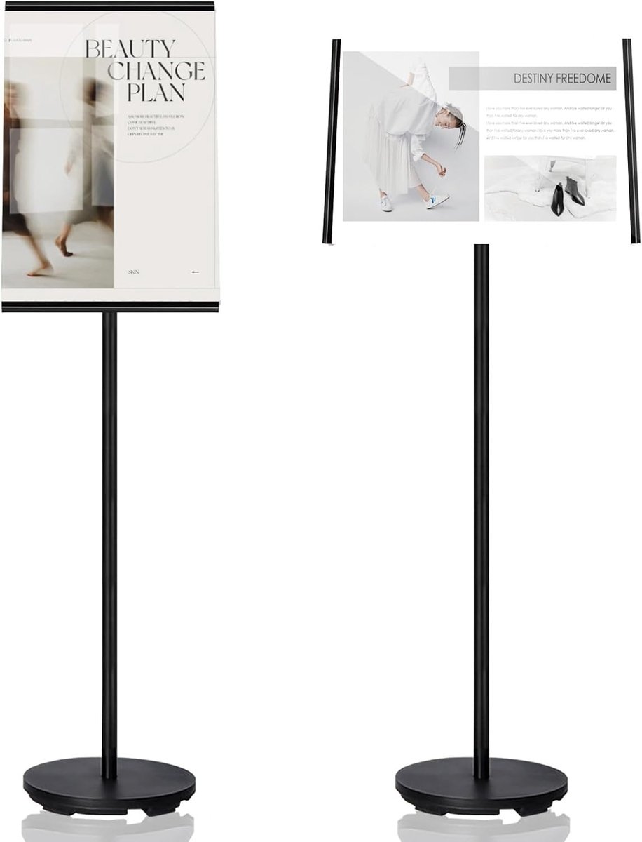 Brochure stand A3 - verstelbare standaard zwart - acrylglas - elegant voor posters - ShopVlot