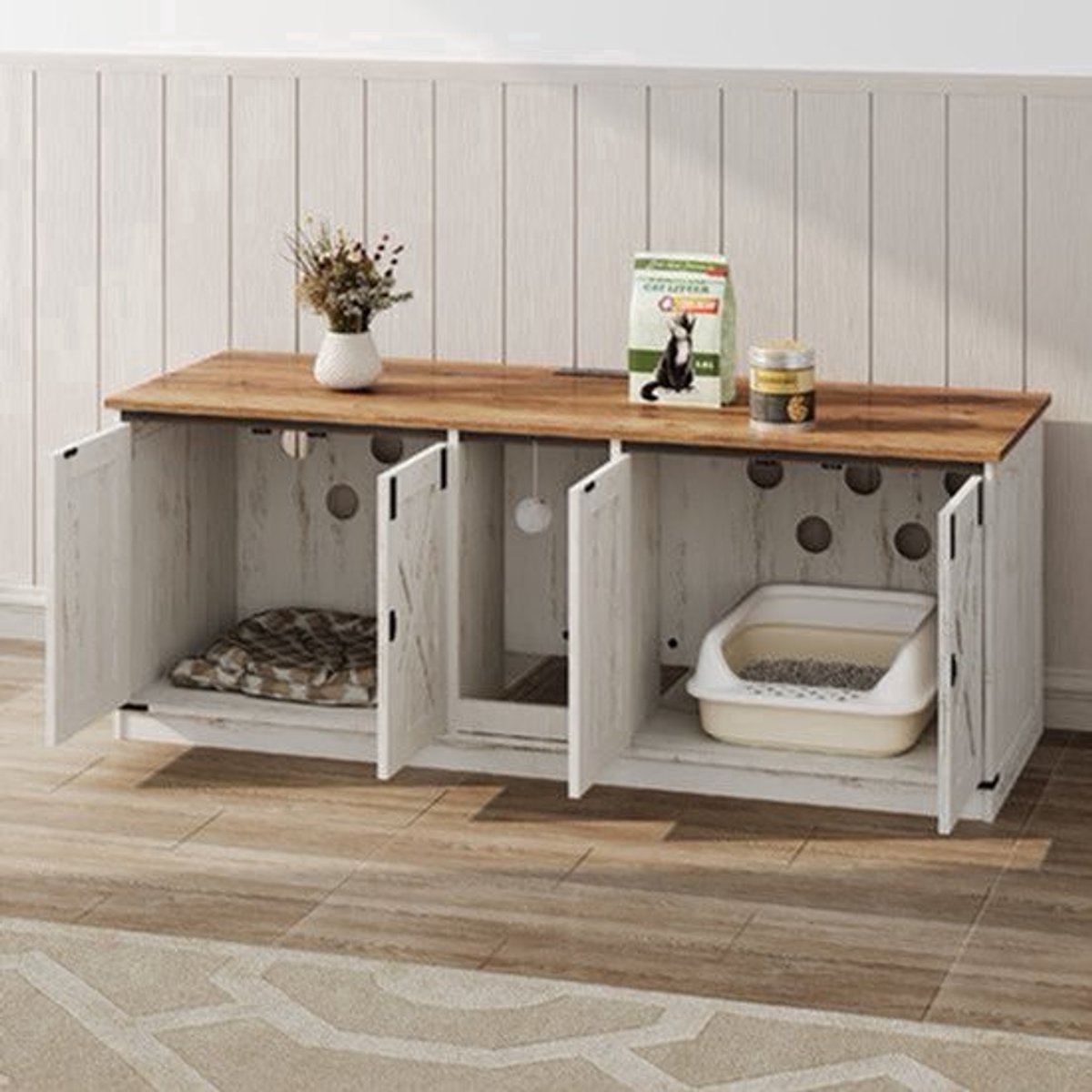 Kattenbakcabinet – Kattenbakkast – Kattenhuis – Kattenbakmeubel – Kattentoilet – Privacy Met Slot – Duurzaam Gelamineerd Hout